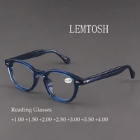 Men's Reading Glasses Johnny Depp Lemtosh Style Hyperopia Glasses Women Vintage Acetate Frame +1.0 +1.5 +2.0 +2.5 +3.0 +3.5 +4.0 1