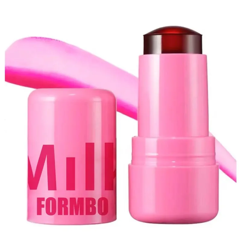 3-in-1 Milk Jelly Blush Stick Lipstick Sticker Beauty Makeup Moisturizing Long Lasting Matte Rouge Cheek Contour 2