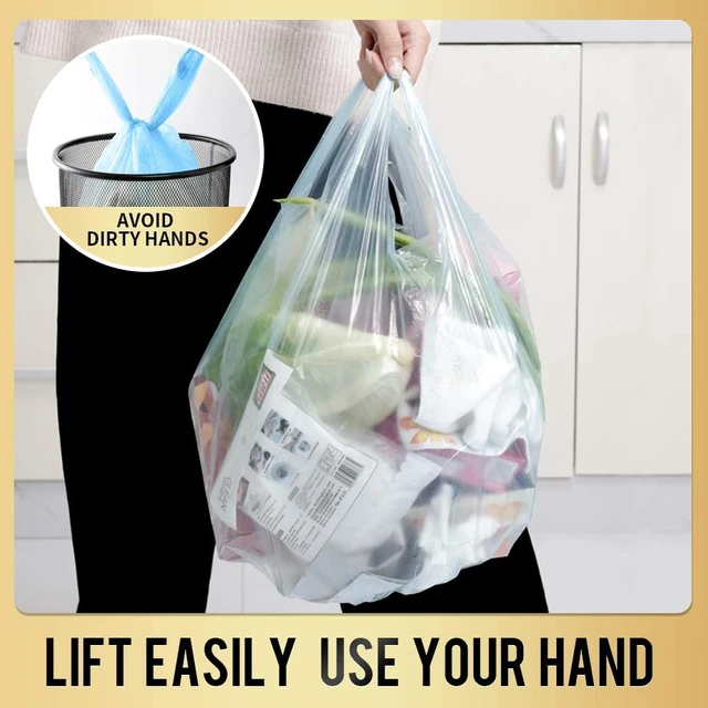Trash Bags,4 Gallon Handle Tie Small Garbage Bags For Office,  Kitchen,Bedroom Waste Bin,Colorful Portable Strong Rubbish Bags,wastebasket  bag,100