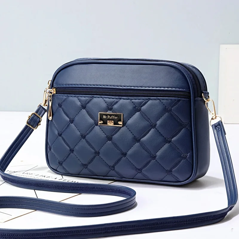 Lingge 2024 Small Square Messenger Bag – Versatile Three-Layer Korean Edition