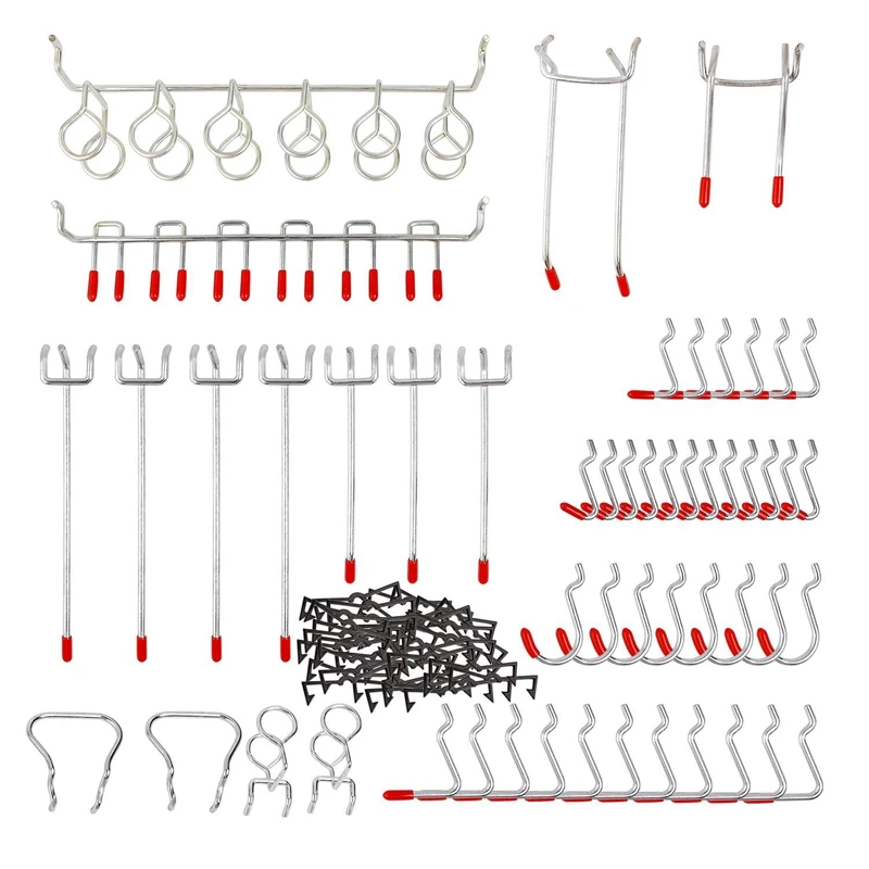 Promotion! 52Pcs Pegboard Hooks Assortment Home Storage System Peg Board Tool Hanger Set Garage Kitchen Workshop Organizer |