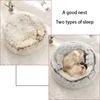 Cat Bed Pet Mattress Warm Soft Plush Pet Bed with Cover Round  Cat Dog  Sleeping Nest Cave for Small Dogs kitten 5