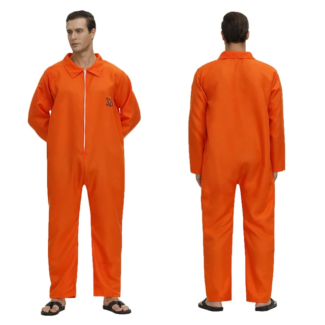 Disfraz de prisionero americano para hombre y mujer, mono, pantalones,  uniforme de prisión naranja para adulto, disfraz de Halloween - AliExpress
