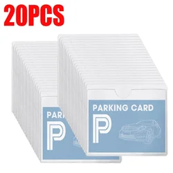 Transparent Adhesive Card Holder for Car Windshield with Protective Film and Parking Pass Label Set (20pcs transparent)