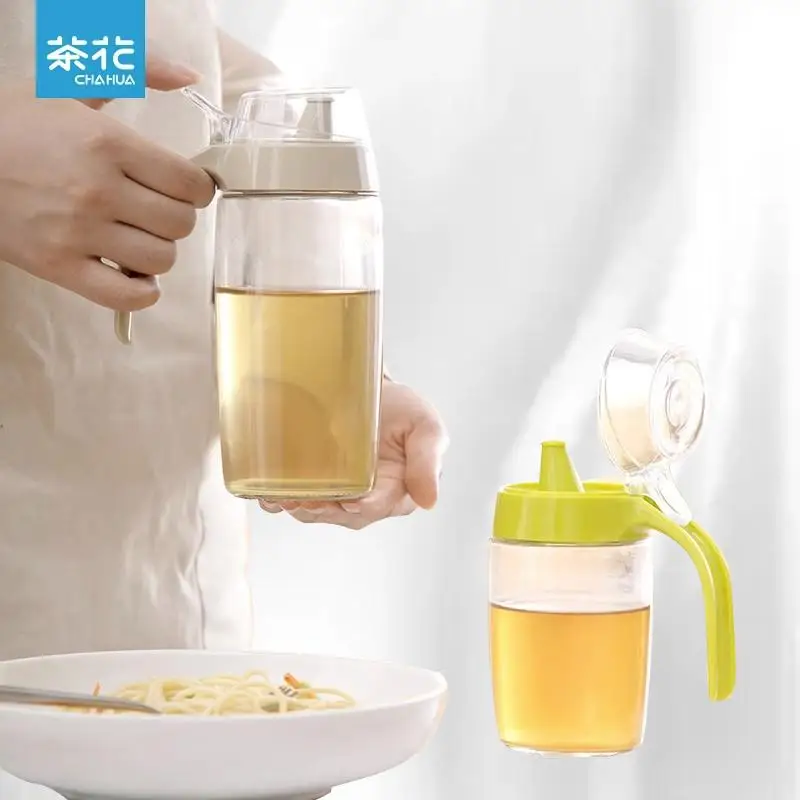 

CHAHUA Kitchen Supplies Dustproof Oil Bottles Household Leak Proof Large Glass Oil Pots With Lids Dustproof Seasoning Pots