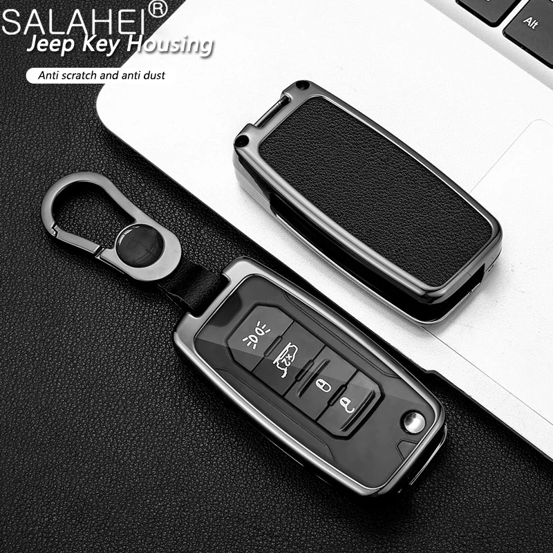 Car Key Case For Jeep Renegade Hard Steel Compass Patriot Liberty 2016 Folding Smart Fob Cover Protection Accessory Keychain Bag leather car key remote cover full case for jeep renegade 2016 flip folding keychain protection auto accessories ring styling