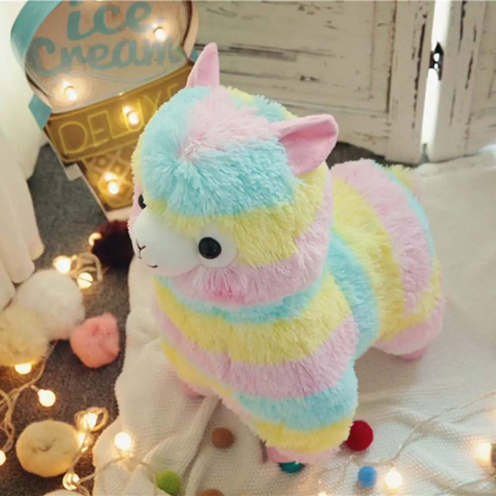 25cm Colorful Alpaca Plush Dolls Cute Animal Dolls Soft Cotton Stuffed Doll Home Soft Toys Sleeping Mate Stuffed Plush Toys
