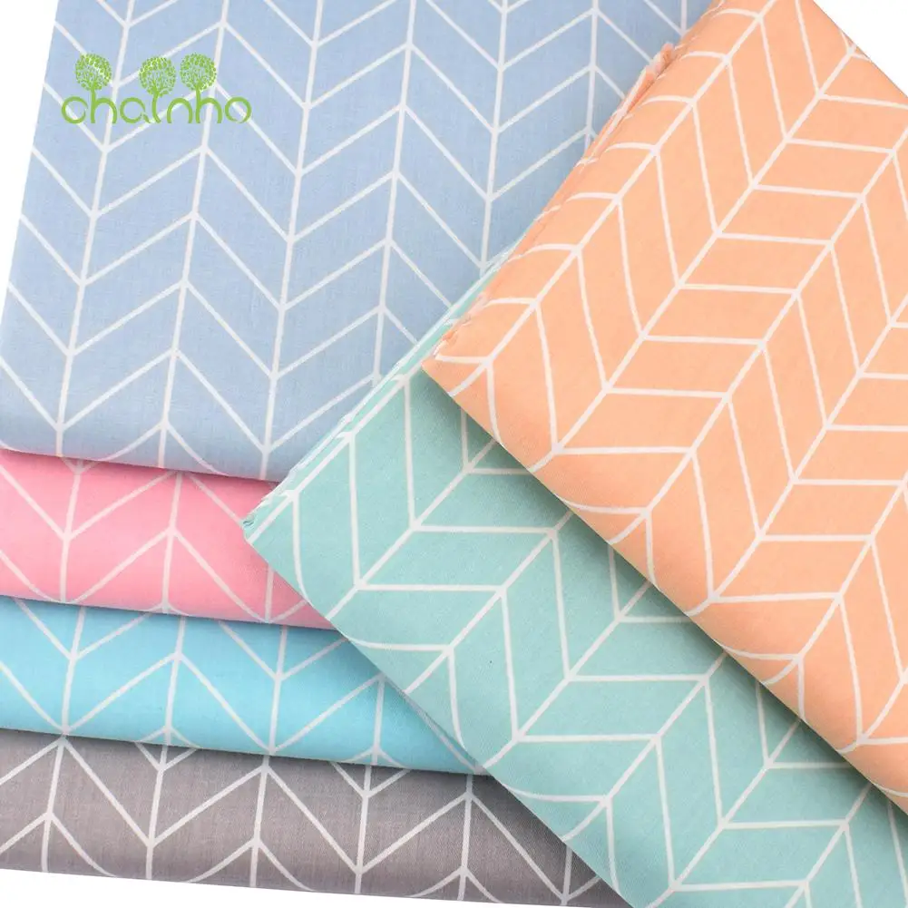 Chainho,Printed Twill Weave Cotton Fabric,DIY Sewing Quilting Material,Patchwork Cloth,6 Designs Cartoon Series,2 Sizes,15C335