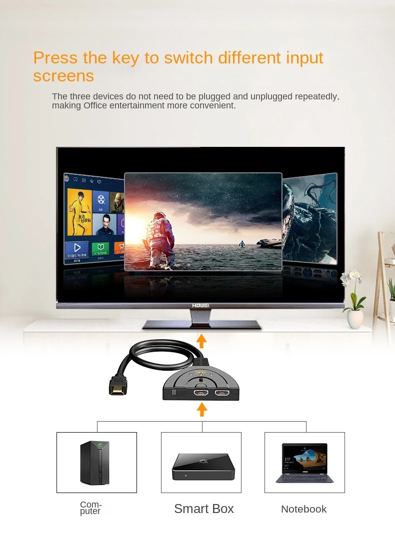 BORRVE-hdmi ġ 3  1 ƿ й, 4K HD  3  1 ڽ  ÷