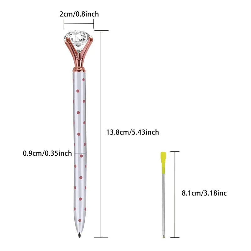 NEW-25개 대형 크리스탈 다이아몬드 볼펜, 볼펜 사무용품, 볼펜 리필 25개, 블랙 벨벳 가방 5개