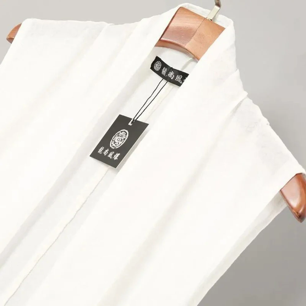 Black White Long Vest Men Harajuku Street Fashion Irregular Cardigan Korean Cape Breathable Thin Cape LGBT Unisex Windbreaker