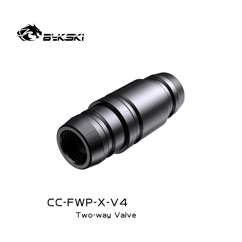 Bykski-dupla Face Water Stop Valve Corte Rápido Tubo Rígido Cooling Fitting Preto Prata Cc-fwp-x-v4 Boutique - Imagem 3