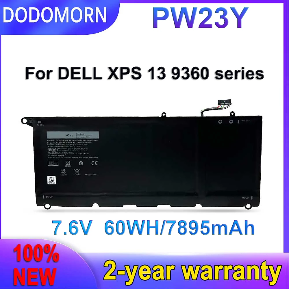 

DODOMORN 100% новый 7898mAh PW23Y высококачественный Аккумулятор для DELL XPS 13 9360 Series 7,6 V 60WH Быстрая доставка Бесплатная доставка