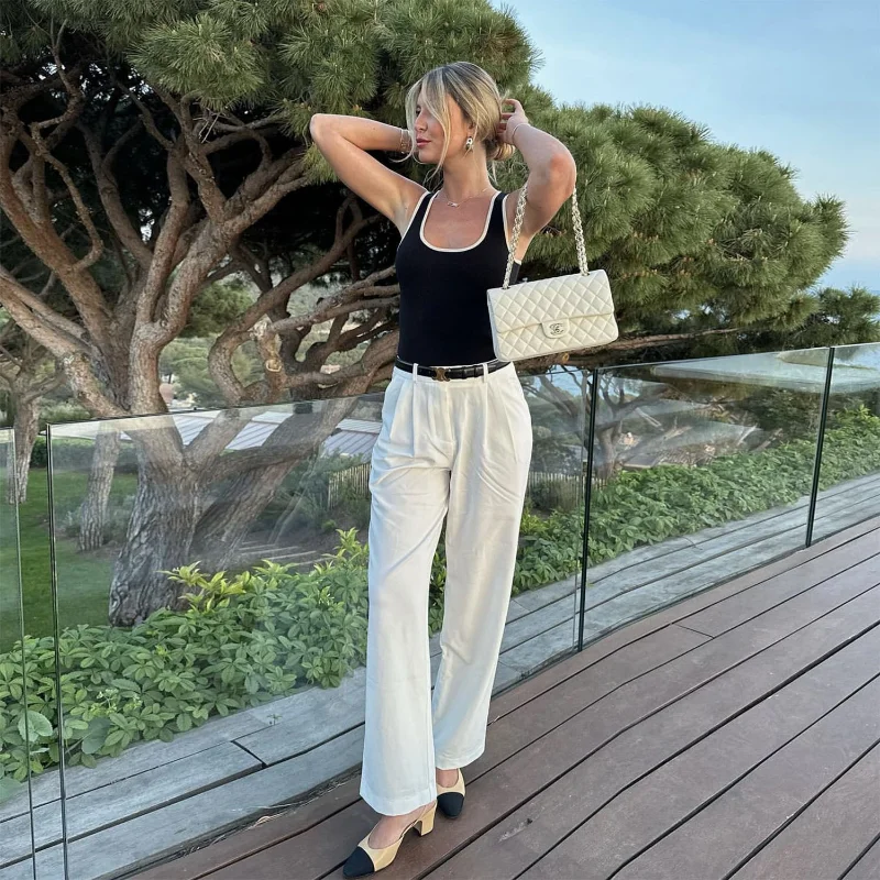 Casual For Women Contrast Y2k Top Vest Backless Patchwork Pullover Top Slim Sheer Tracksuit Summer Cute Female Tank Top