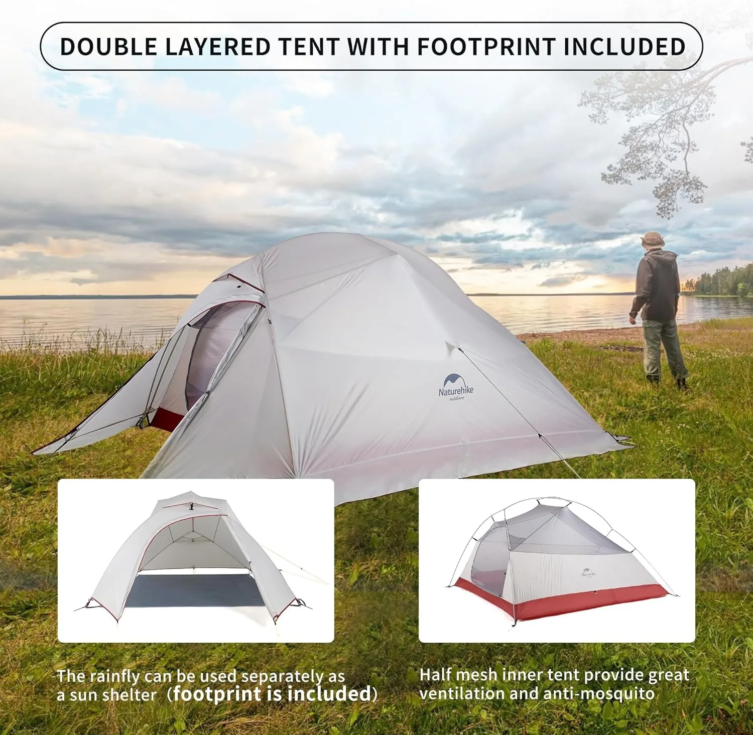 Naturehike 2025 New Cloud 1-3 Person Camping 4