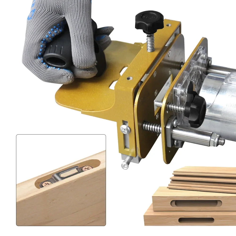 Mortising Jig for 65mm Trimming Machine 2 In 1 Slotting Bracket Invisible Fasteners Punch Locator Linear Track Woodworking Tools