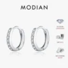 MODIAN D Color Sparkling Moissanite Earrings 925 Sterling Silver Classic Shining Circle Hoop Earrings For Women Fine Jewelry 1