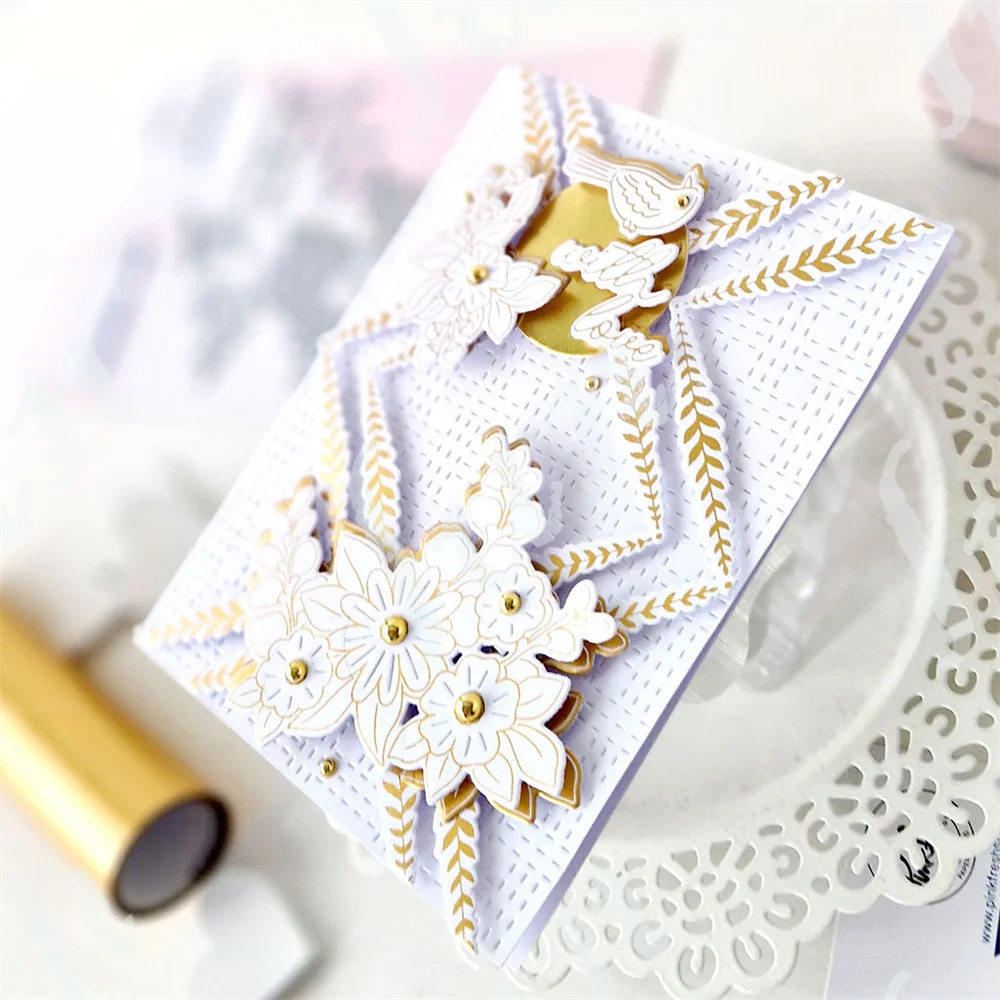 Leafy Lattice Metal Cutting Dies Cut Die and Hot Foil Plates Mold Craft Decoration Embossing Template DIY Handmade Knife