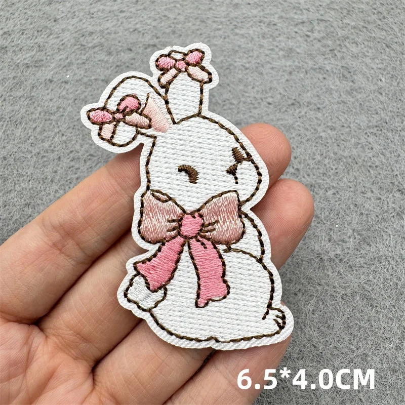 Neue rosa Schleife Stickerei Aufkleber dekorative Bügel Aufkleber Nähen DIY Cartoon Logo Kleidung Schuhe Hut Tasche Patch – Detail 11