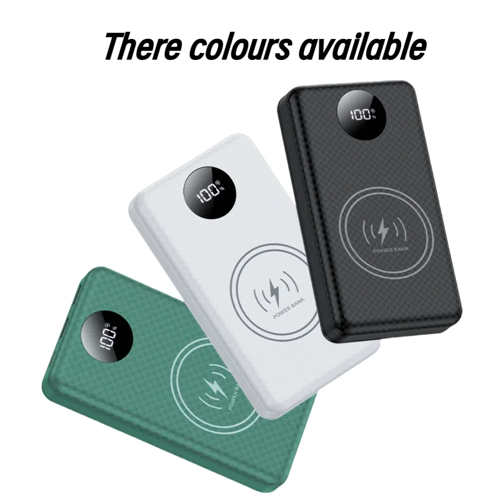 6*18650 20000mAh Power Bank Case 22.5W Fast Charging 15W Wireless Charging Mobile Power Bank Housing Battery Holder For Phone