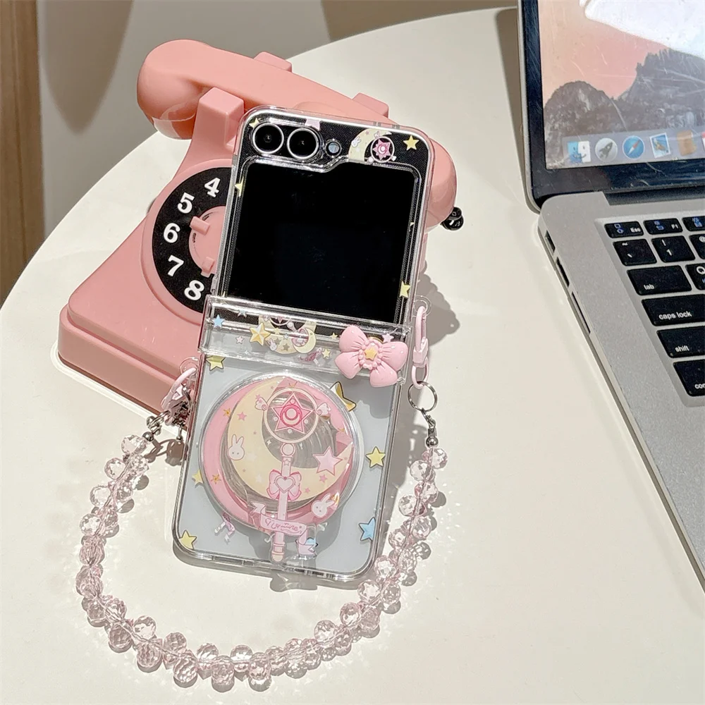 Korean Cute Star Magic Wand Magnetic Phone Case with Magsafe Stand