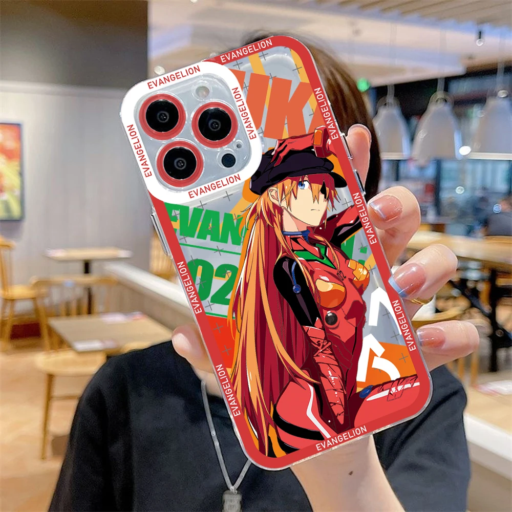 thumbnail image 1 of Funda de teléfono de Anime para EVANGELIONs, carcasa transparente para iPhone 16, 15, 14, 13, 12, 11, Mini Pro Max, X, XR, XSMax, 7, 8 Plus, SE20, 1 of 5