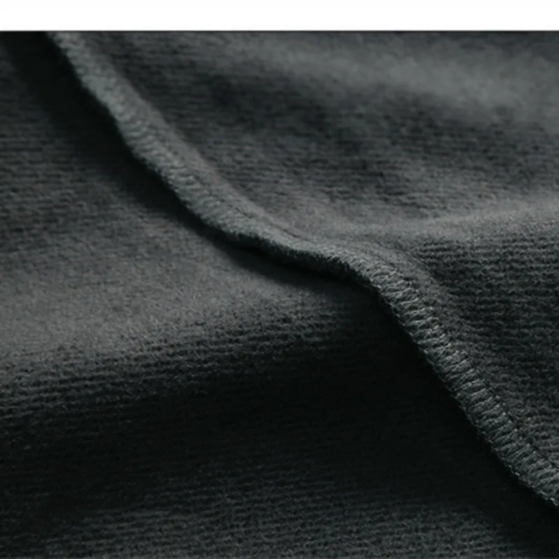 AMEKAJI 490g Heavyweight Sweater Men's Plus Velvet European Cotton Drop Shoulder Military Letter Print Coat Running T-shirt