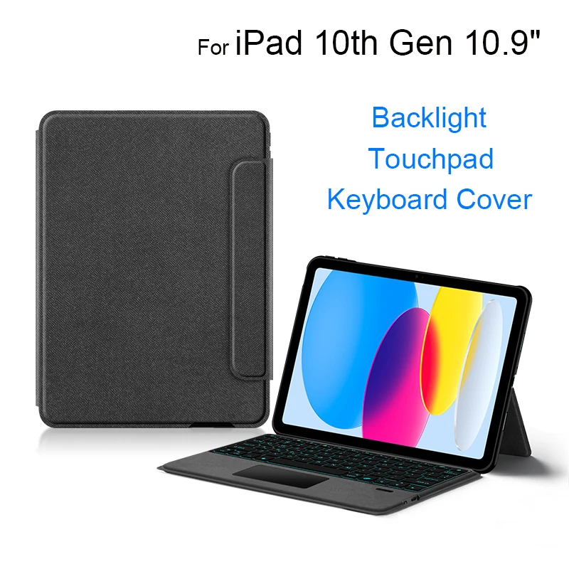 

Keyboard Case For iPad 10th Generation 2022 10.9" iPad 10 Tablet Bluetooth Keyboard Touch Pad Protective Case With Backlight