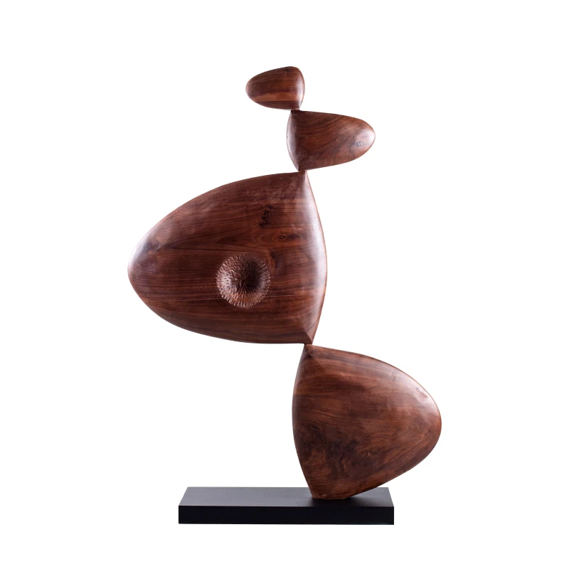 

ZL Hallway Sculpture Floor Ornaments Wood Carving Crafts Club Exhibition Hall Furnishings