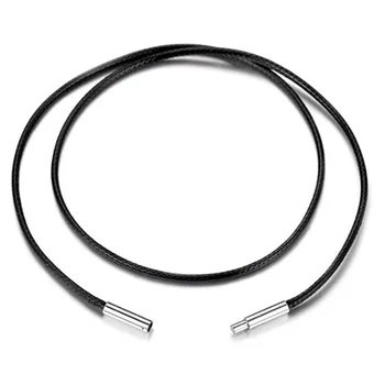 Black Leather Necklace Cord 1