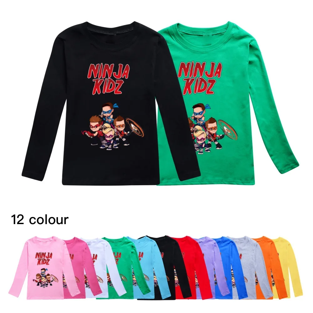 

NINJA KIDZ Boys Clothes Spring Summer Kids Fashion Long Sleeve T-Shirt Tee Graphic Tee Baby Girls Tops Child Pullover