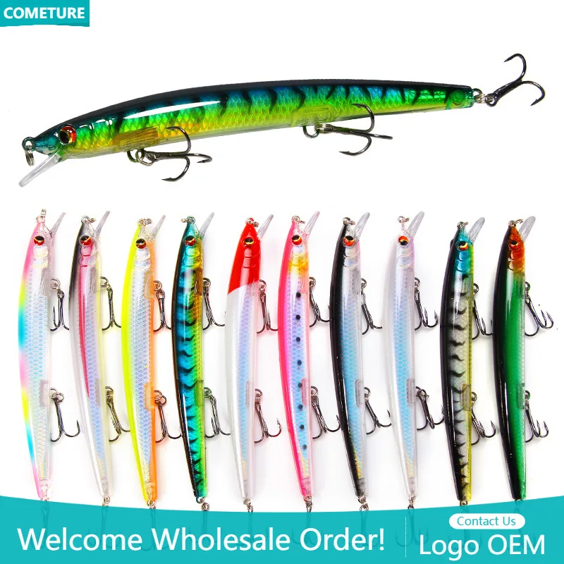 

10pcs/lot 13cm 15g Long Minnow Fishing Lure 3D Eyes Strong Hooks Lures Artificial Hard Bait Swimbait Fishing Lures Tackles