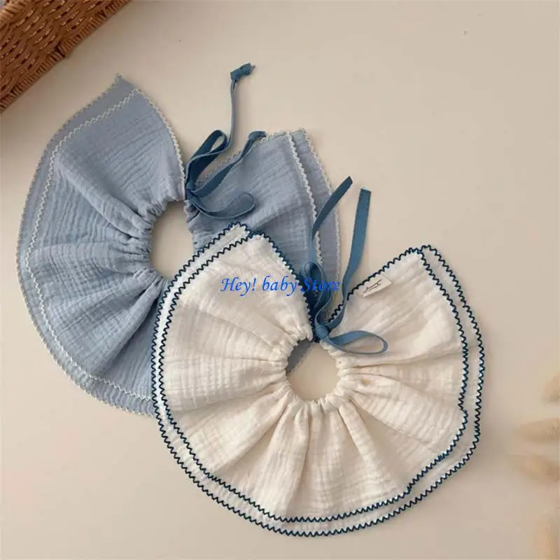 Q1FE 2xBaby Bibs  침 흘리는 턱받이 면 트림 천(조절 가능한 조임 끈 포함)