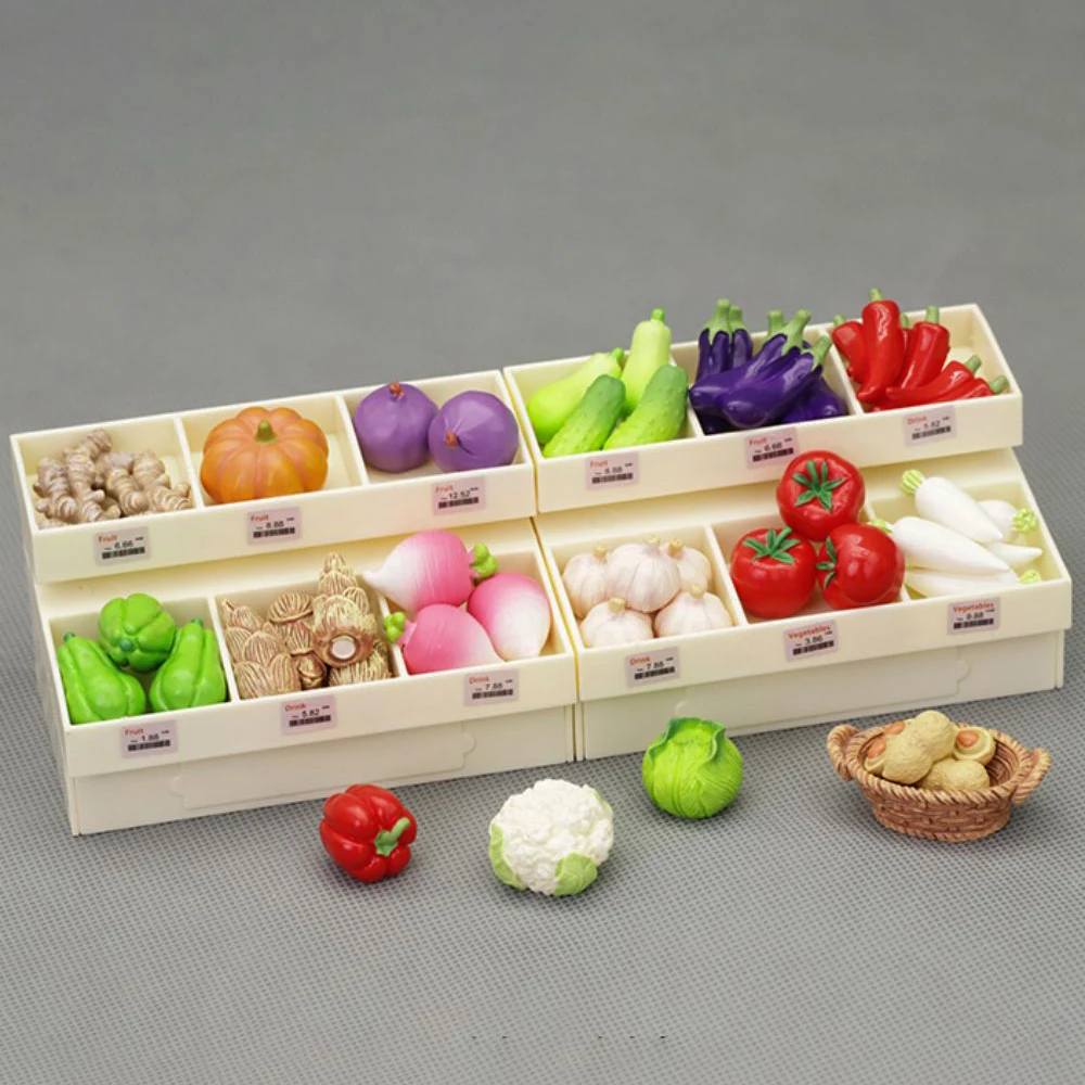 1/12 Miniature Furniture Simulation Fruit Snack Rack Model Dollhouse Micro Food Selling Shelve Shooting Prop Kitchen Toy Gift 4