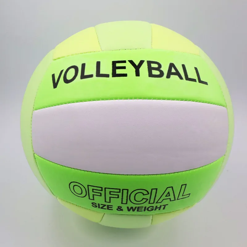 Standard Size 5 Soft Beach Volleyball for Junior High School Students Special Training PU Leather Stitching Machine Volleyball