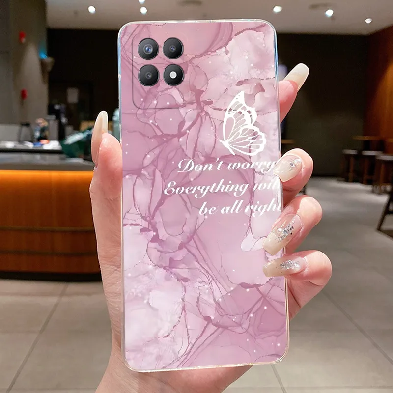 Luxury Fashion Butterfly Flowers Clear Soft TPU Phone Case Cover