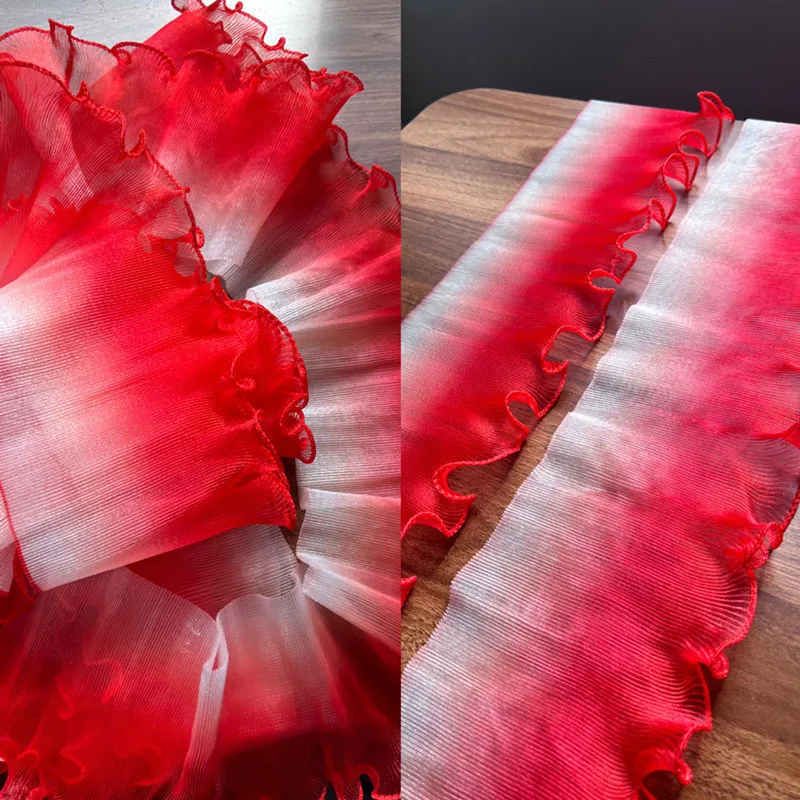 Plissierter Organza-Stoff mit Farbverlauf, Rüschen, 3D-Plissee-Organza-Stoff, DIY-Röcke, Hochzeitskleid (gerade Messlänge, 5 Yards) – Detail 5