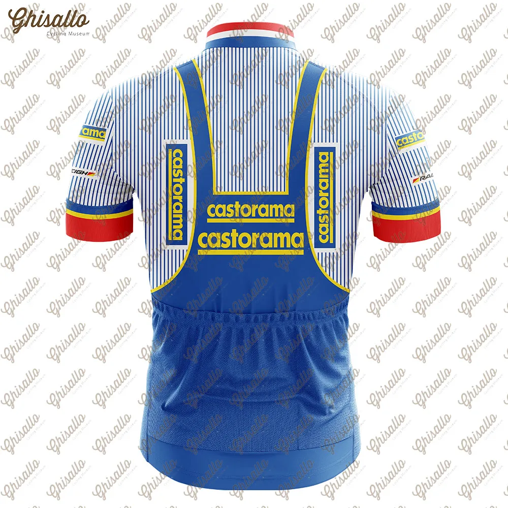 Blue Retro Team Cycling Jersey Set for Men, Road Bike Equipment, Cycling Shirt, Clothing, Shorts, Quick Dry, Bicycle Clothes