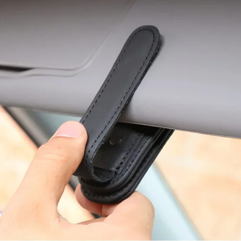 Magnetic Leather Sunglasses and Ticket Holder