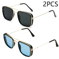 Chic Retro UV Protection Square Sunglasses with Metal Frame (Green)
