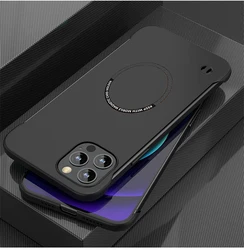 Sleek Frameless Magnetic Wireless Charging Hard Case for iPhone 12 Mini (Black)