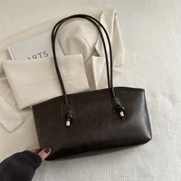 Trend PU Leather Work Shoulder Bag Large Capacity Simple Female Crossbody Bag Solid Color Commuting Bag Women Female