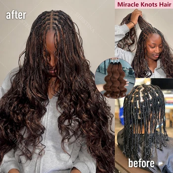 Body Wave Crochet Hair Extensions Braiding 100% Human Hair PreSeparated Knotless #4 Chocolate Brown Feather Crochet Bundles Hair 1