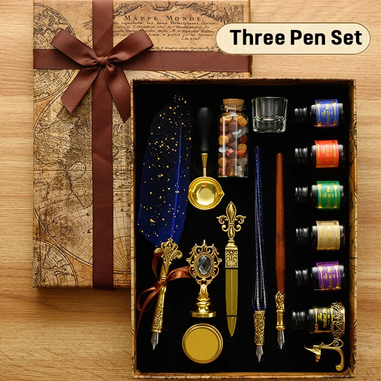 Deluxe Calligraphy Set With Dip Pens, Nibs, Ink, Paper, Instructions in  Wood Gift Box // Gift for Writers 