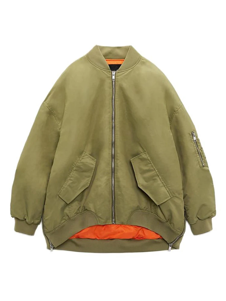 Primavera Autunno O-Collo Da Donna Giubbotto Bomber Allentato Da Donna Nuovo Cappotto Con Cerniera Tasca Obliqua Giacche Casual Da Donna Per Tutti I F