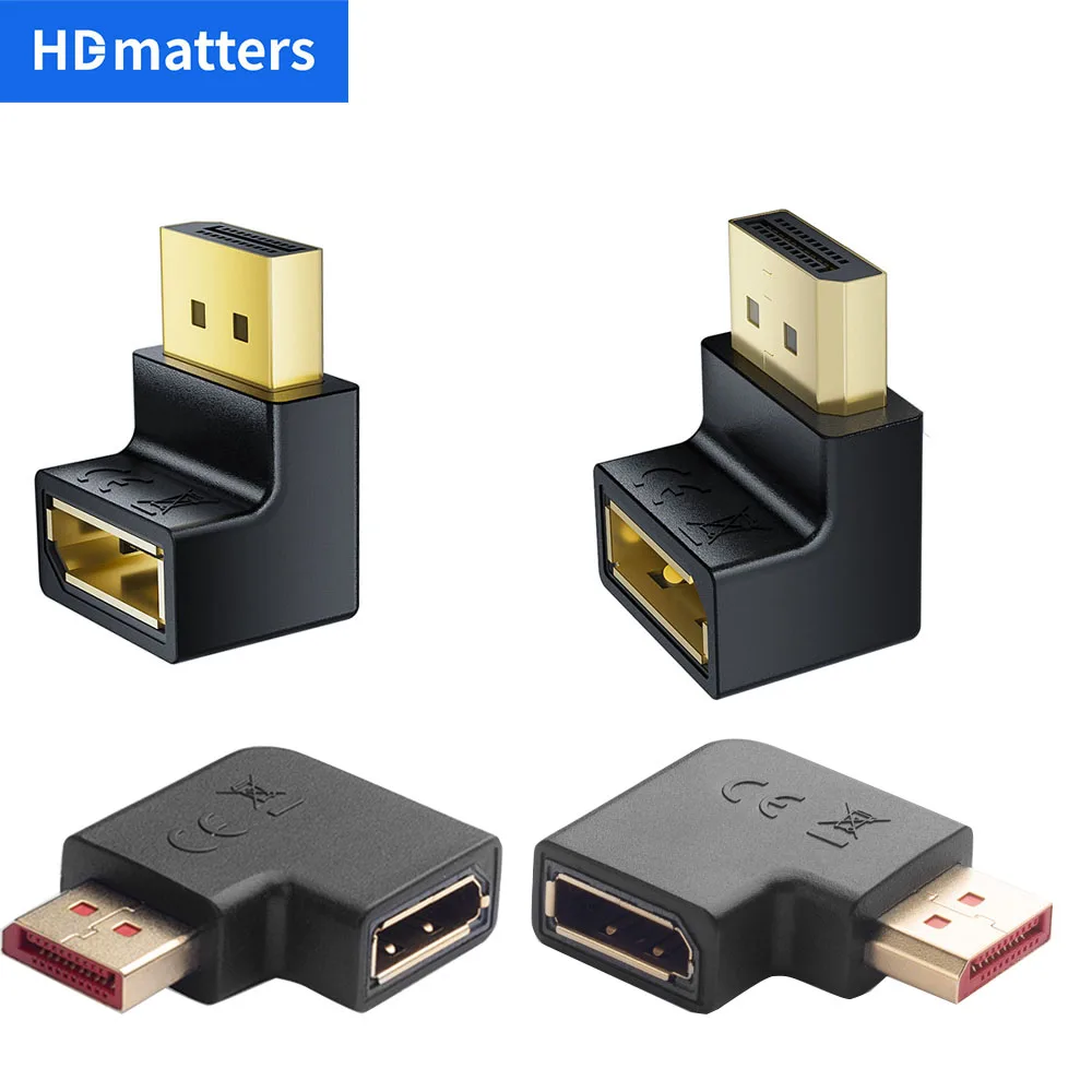 90 Degree Angled DisplayPort Adapter - 4K 144Hz Converter