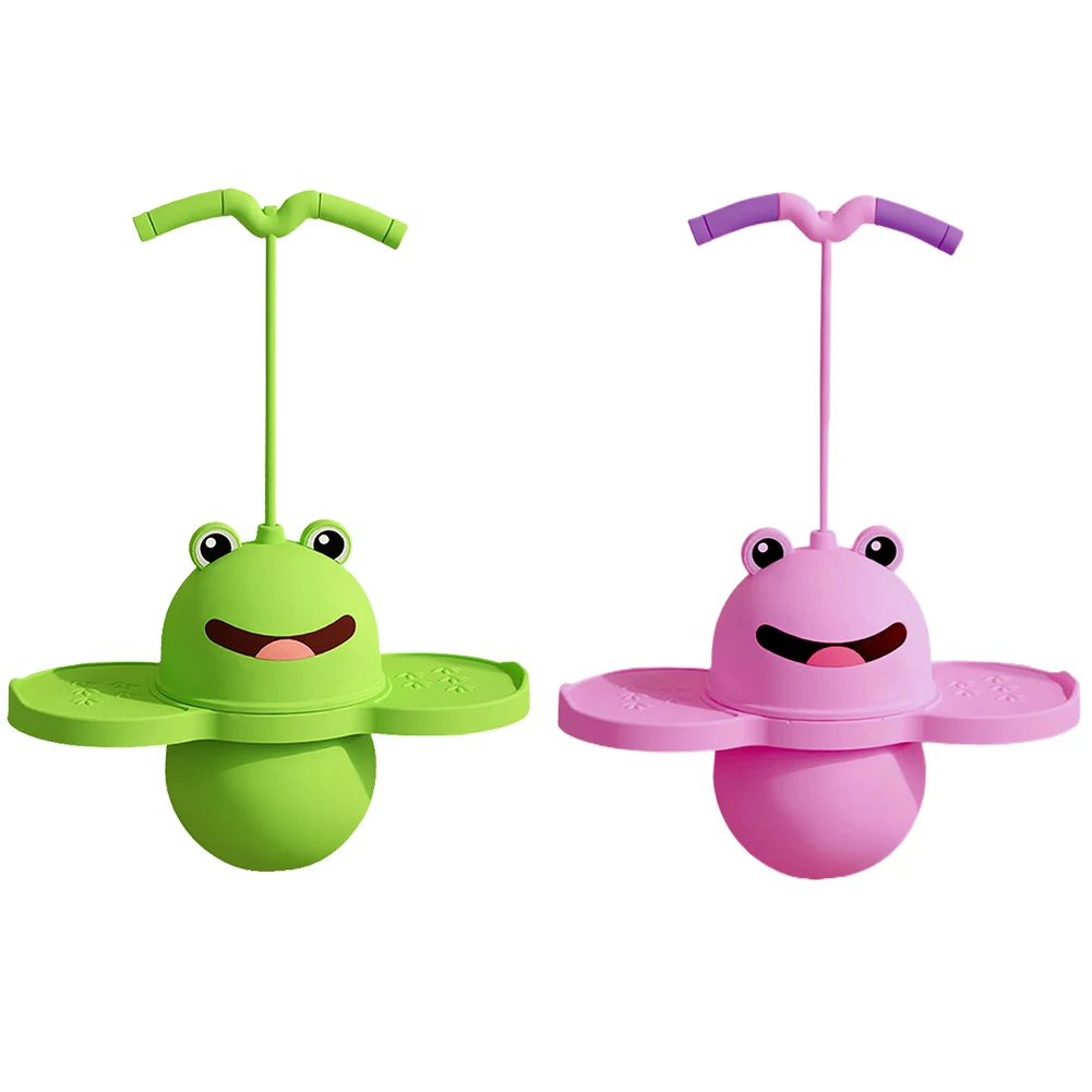 Frog Shape Cartoon Hop Ball Safe and Fun Children Bouncing Ball for Balance Training Pogo Ball with Handle for Kids and Adults 4