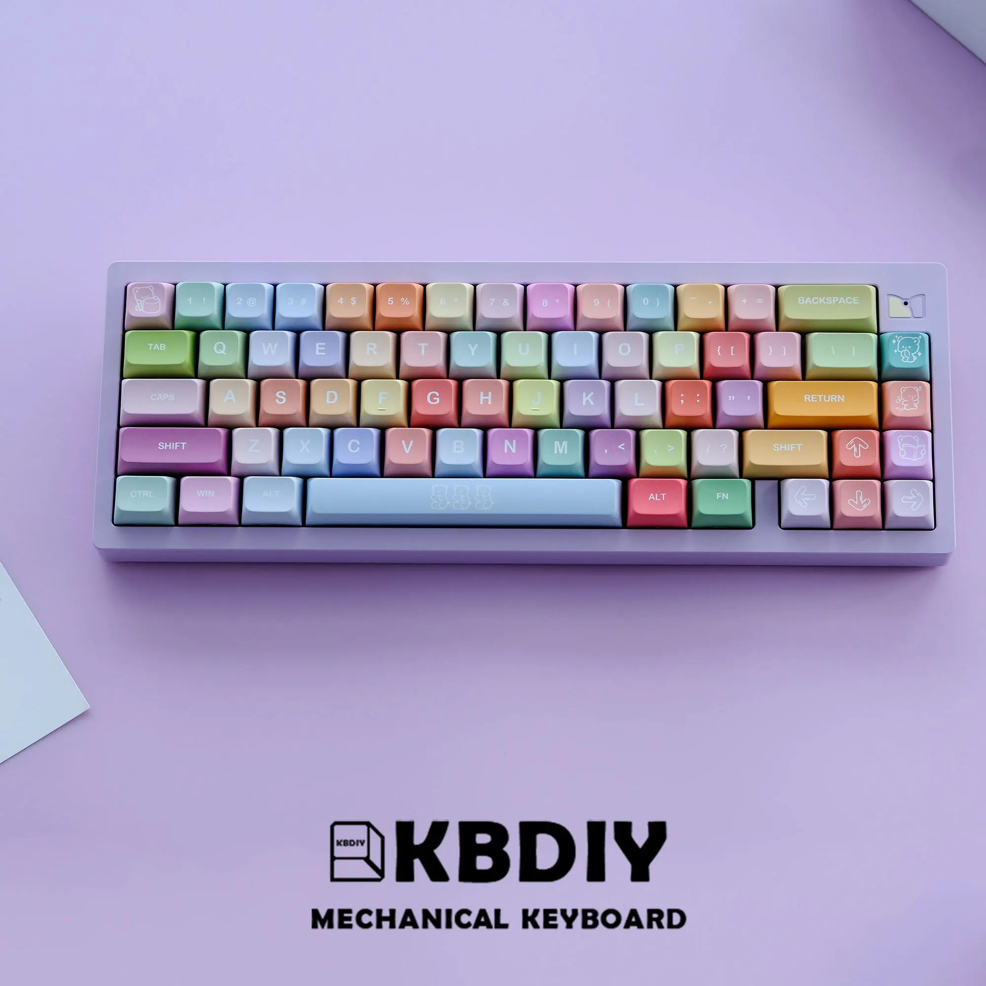 Kbdiy-gummy Bears Pbt Keycap Bonito Xda Profile Color Key Cap para mx Switch Custom Mechanical Gaming Keyboard Caps 133 Chaves