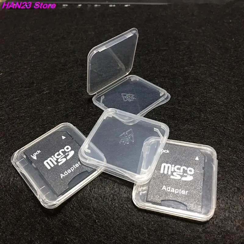 New 10pcs/lot Transparent SD Memory Card Case Holder Box Storage Boxes Memory Card Clear Plastic Case Holder Protector