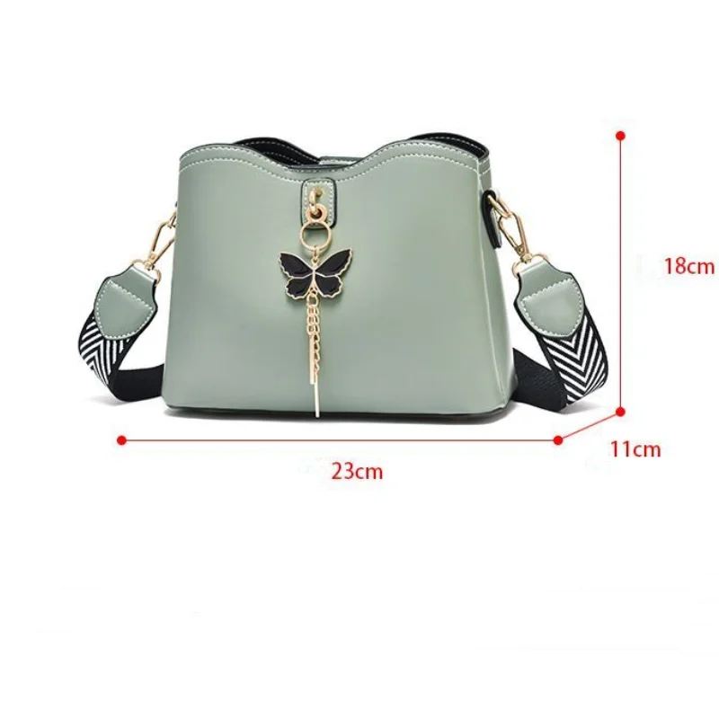 Single Shoulder Crossbody Bag Women's New Fashion Summer Solid Color Soft Leather Pendant Zipper Casual Hand Bill Shoulder Bag